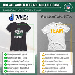 New York Jets NFL Womens Team Slogan Short Sleeve Tshirt - Charcoal