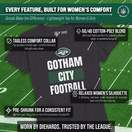 New York Jets NFL Womens Team Slogan Short Sleeve Tshirt - Charcoal