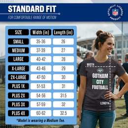 New York Jets NFL Womens Team Slogan Short Sleeve Tshirt - Charcoal