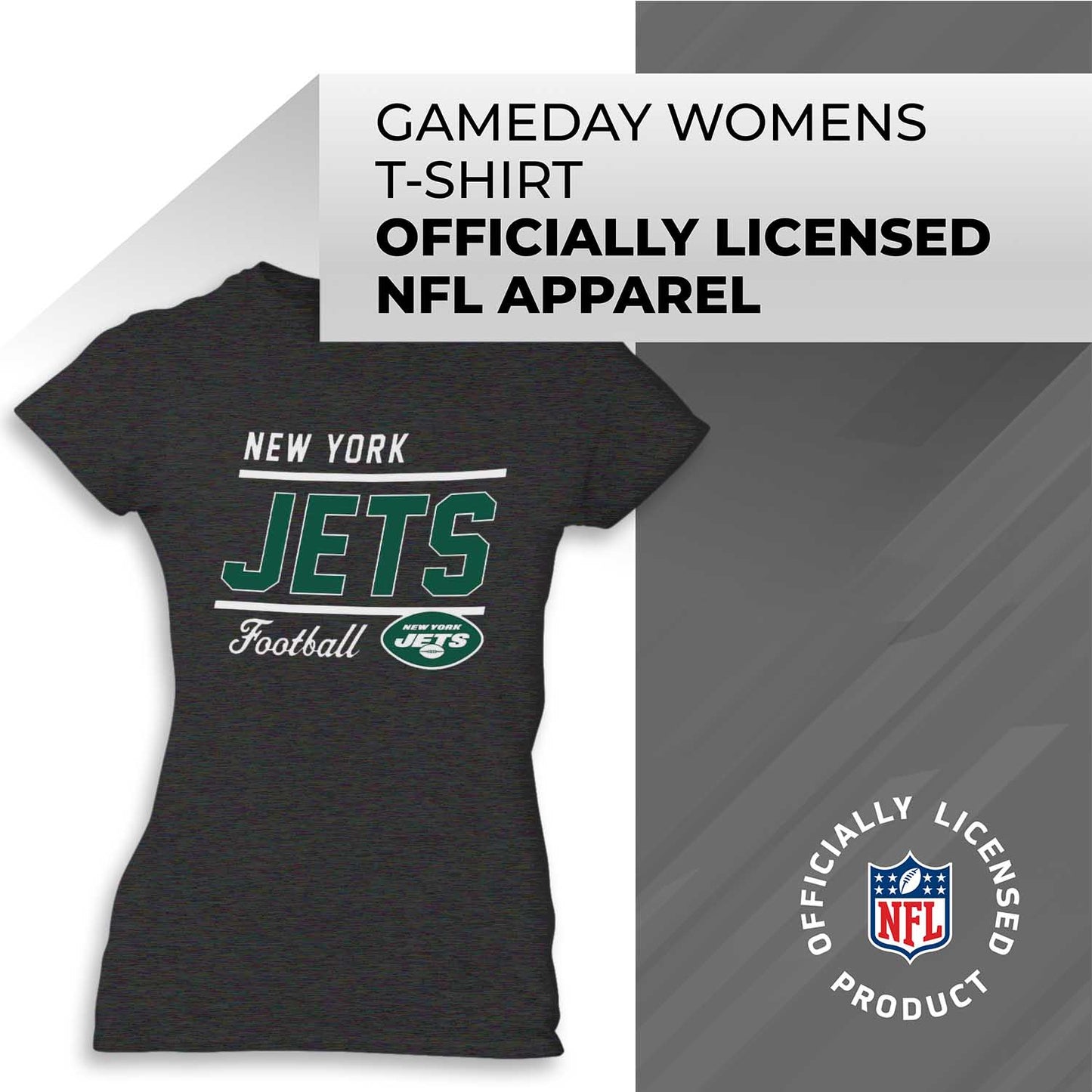 New York Jets NFL Womens Plus Size Relaxed Fit T-Shirt - Charcoal