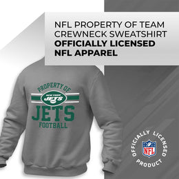 New York Jets NFL Adult Property Of Crewneck Fleece Sweatshirt - Sport Gray