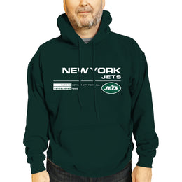 New York Jets Adult NFL Speed Stat Sheet Fleece Hooded Sweatshirt - Forest Green
