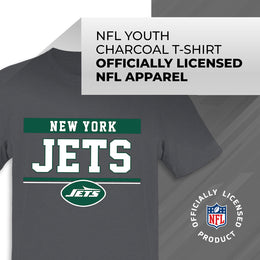 New York Jets NFL Youth Short Sleeve Charcoal T Shirt - Charcoal