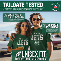 New York Jets Adult NFL Diagonal Fade Color Block T-Shirt - Forest Green