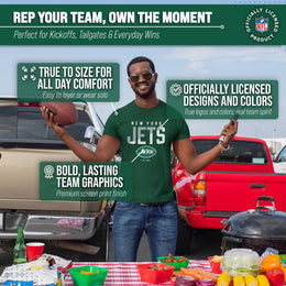 New York Jets Adult NFL Diagonal Fade Color Block T-Shirt - Forest Green