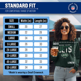 New York Jets Adult NFL Diagonal Fade Color Block Crewneck Sweatshirt - Forest Green