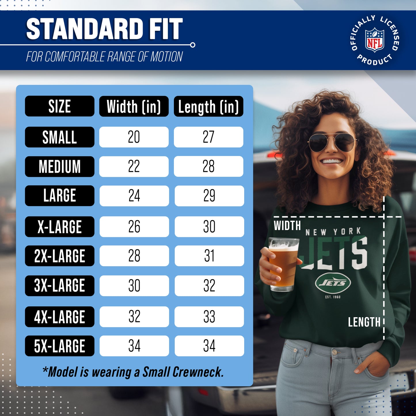 New York Jets Adult NFL Diagonal Fade Color Block Crewneck Sweatshirt - Forest Green