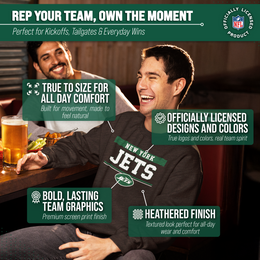 New York Jets NFL Adult Long Sleeve Team Block Charcoal Crewneck Sweatshirt - Charcoal