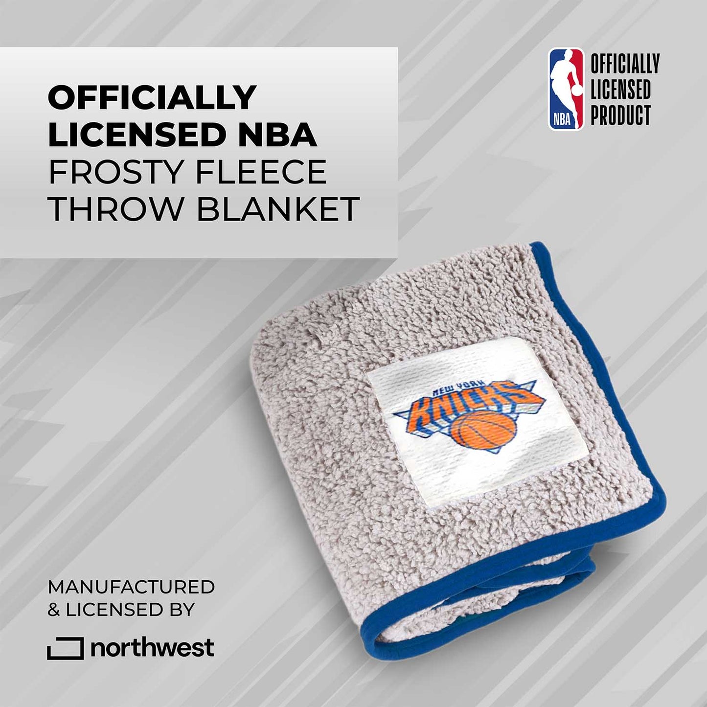 New York Knicks NBA Silk Touch Sherpa Throw Blanket - Blue