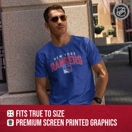 New York Rangers NHL Adult Powerplay Heathered Unisex T-Shirt - Royal
