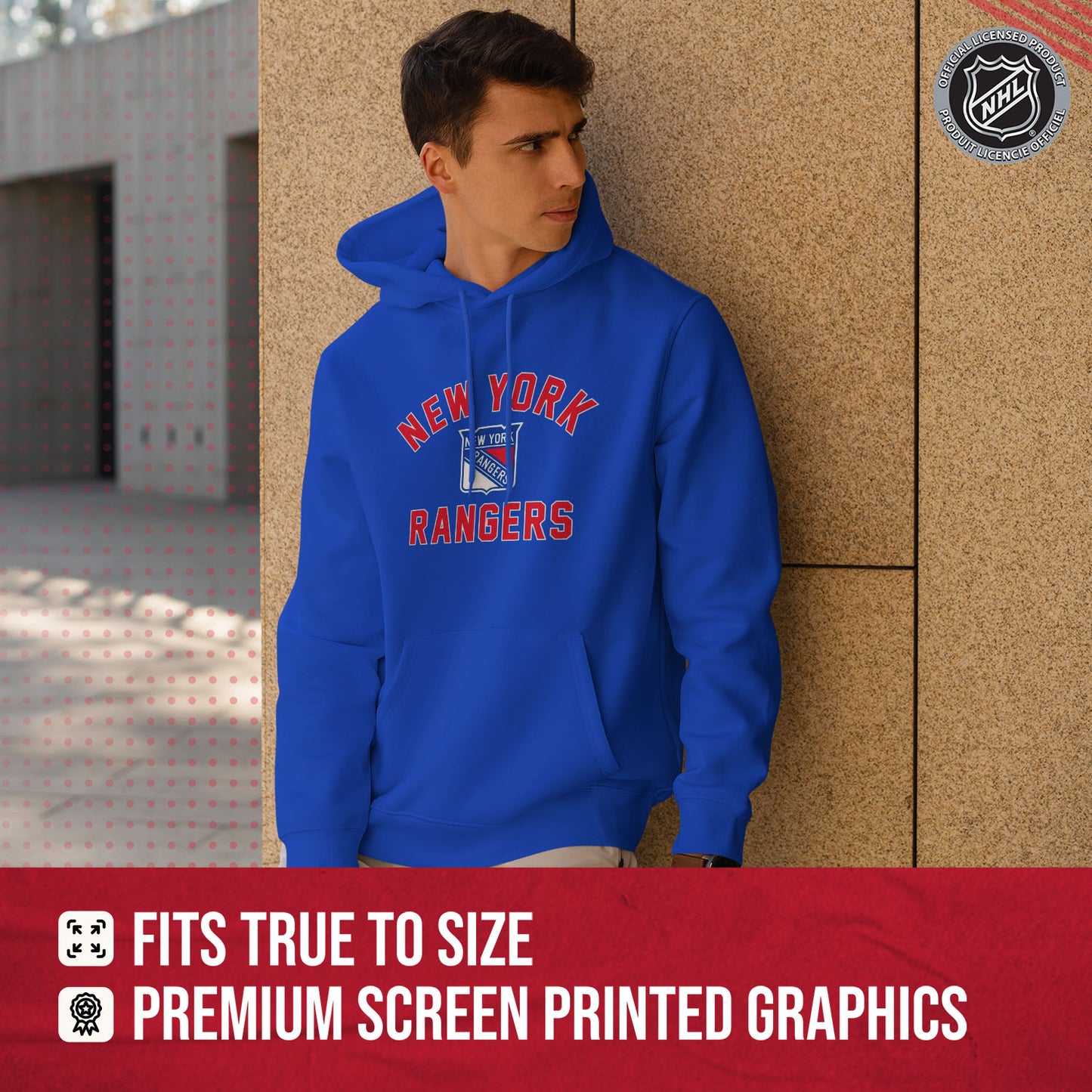 New York Rangers Adult NHL Gameday Hooded Sweatshirt - Royal