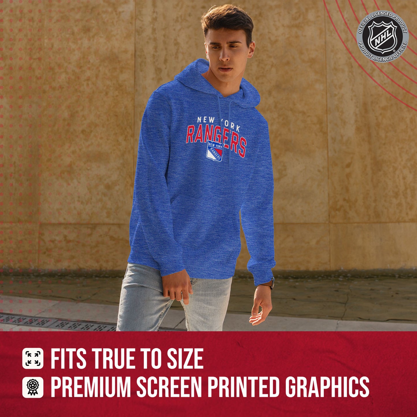 New York Rangers NHL Adult Unisex Powerplay Hooded Sweatshirt - Royal