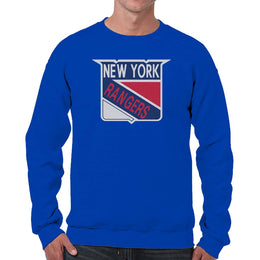 New York Rangers Adult NHL Retro Logo Hockey Fleece Crewneck Sweatshirt - Royal Heather