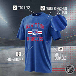 New York Rangers NHL Adult Faceoff Tag-Less T-Shirt - Royal