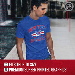 New York Rangers NHL Adult Faceoff Tag-Less T-Shirt - Royal