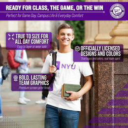 NYU Violets NCAA Adult Gameday Cotton T-Shirt - White