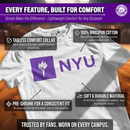 NYU Violets NCAA Adult Gameday Cotton T-Shirt - White