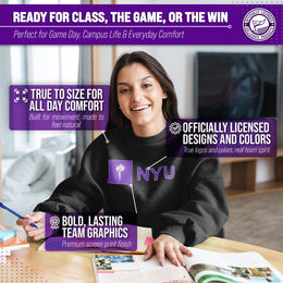 NYU Violets Campus Colors Adult Arch & Logo Soft Style Gameday Crewneck Sweatshirt  - Black