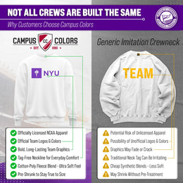 NYU Violets Adult Arch & Logo Soft Style Gameday Crewneck Sweatshirt - White