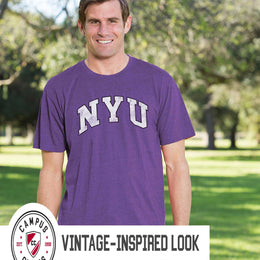 NYU Violets Adult MVP Heathered Cotton Blend T-Shirt - Purple