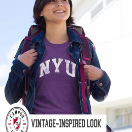 NYU Violets Adult MVP Heathered Cotton Blend T-Shirt - Purple