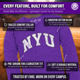 NYU Violets NCAA MVP Adult Long-Sleeve Shirt - Purple