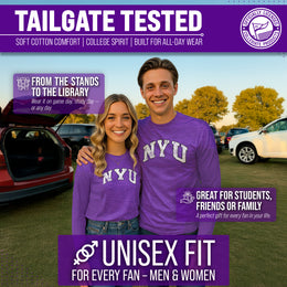 NYU Violets NCAA MVP Adult Long-Sleeve Shirt - Purple