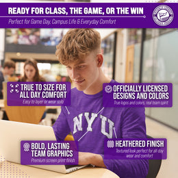 NYU Violets NCAA MVP Adult Long-Sleeve Shirt - Purple