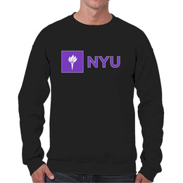 NYU Violets Campus Colors Adult Arch & Logo Soft Style Gameday Crewneck Sweatshirt  - Black