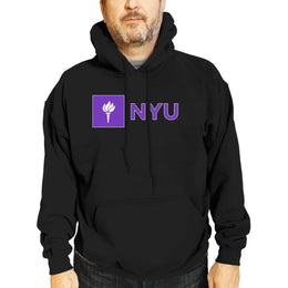 NYU Violets Adult Arch & Logo Soft Style Gameday Hooded Sweatshirt - Black