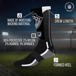 Oakland Raiders NFL V Curve  Socks - Black
