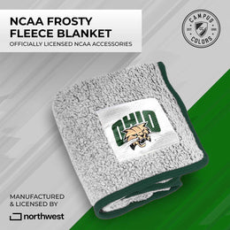 Ohio Bobcats NCAA Silk Sherpa College Throw Blanket - Green