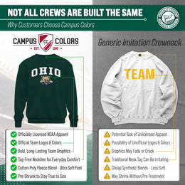 Ohio Bobcats Adult Arch & Logo Soft Style Gameday Crewneck Sweatshirt - Green