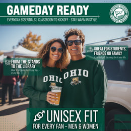Ohio Bobcats Adult Arch & Logo Soft Style Gameday Crewneck Sweatshirt - Green