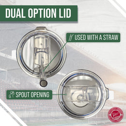 Ohio Bobcats NCAA Stainless Steel 20oz Roadie With Handle & Dual Option Lid With Straw - White