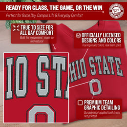 Ohio State Buckeyes NCAA Adult Tackle Twill Crewneck Sweatshirt - Red