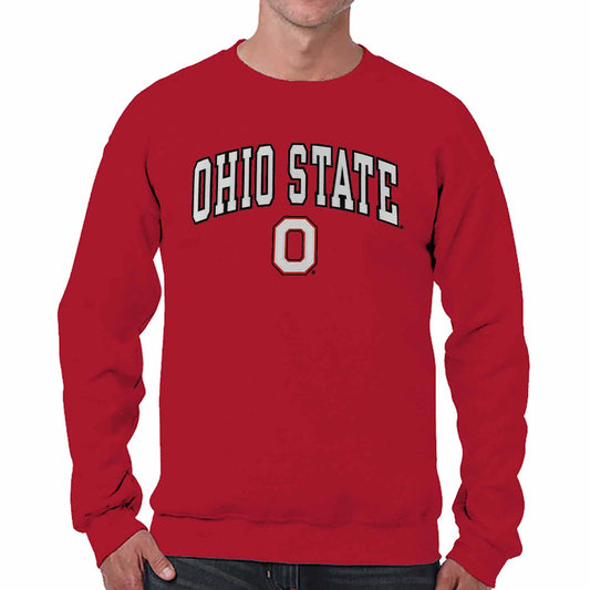Ohio State Buckeyes NCAA Adult Tackle Twill Crewneck Sweatshirt - Red