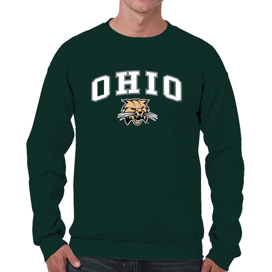 Ohio Bobcats Adult Arch & Logo Soft Style Gameday Crewneck Sweatshirt - Green