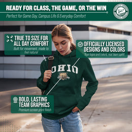 Ohio Bobcats Adult Arch & Logo Soft Style Gameday Hooded Sweatshirt - Green