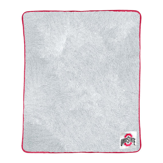 Ohio State Buckeyes NCAA Silk Sherpa College Throw Blanket - Red