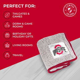Ohio State Buckeyes NCAA Silk Sherpa College Throw Blanket - Red