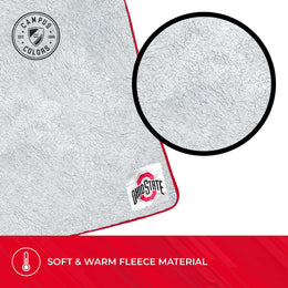 Ohio State Buckeyes NCAA Silk Sherpa College Throw Blanket - Red