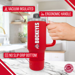 Ohio State Buckeyes College & University 40 oz Travel Tumbler With Handle - Red