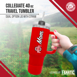 Ohio State Buckeyes Collegiate 40oz Stainless Steel Travel Tumbler with Handle for Mom - Red