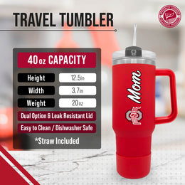 Ohio State Buckeyes Collegiate 40oz Stainless Steel Travel Tumbler with Handle for Mom - Red