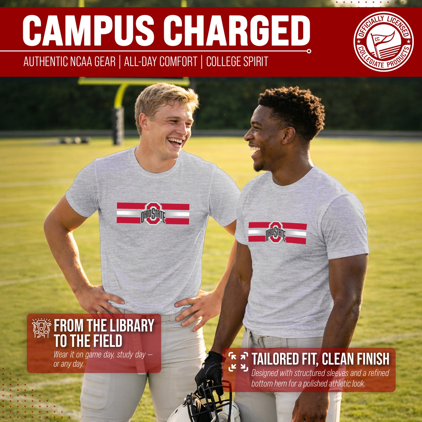 Ohio State Buckeyes Unisex NCAA Scholarship Cloud Jersey Athletic Short Sleeve Performance Tee - Gray Heather