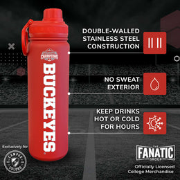 Ohio State Buckeyes NCAA College Football Nationship Championship 24 oz Water Bottle - Red