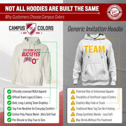 Ohio State Buckeyes NCAA Adult Unisex Varsity Club Pennant Hooded Fleece Sweatshirt - Off White