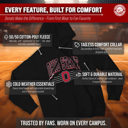 Ohio State Buckeyes NCAA Adult Unisex Overtime Classics Hooded Fleece Sweatshirt - Black