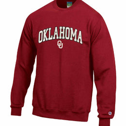 Oklahoma Sooners Adult Tackle Twill Crewneck - Cardinal